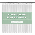 Waterproof Modern Straight PEVA Shower Curtain Liner, 72x72 in Lightweight Design with 12 Rust-Proof Metal Grommets for Grommet Hang Bathroom Use [New Deal]