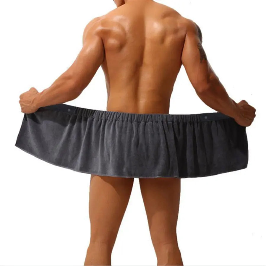 Men's Wearable Bathrobe Soft Absorbent Beach Towel, Fiber Skin-Friendly Men's Bathrobe, Anti-Slip Design, Ideal for Swimming & Spa Use, Super Absorbent Towels, Absorbent Breathable Towel