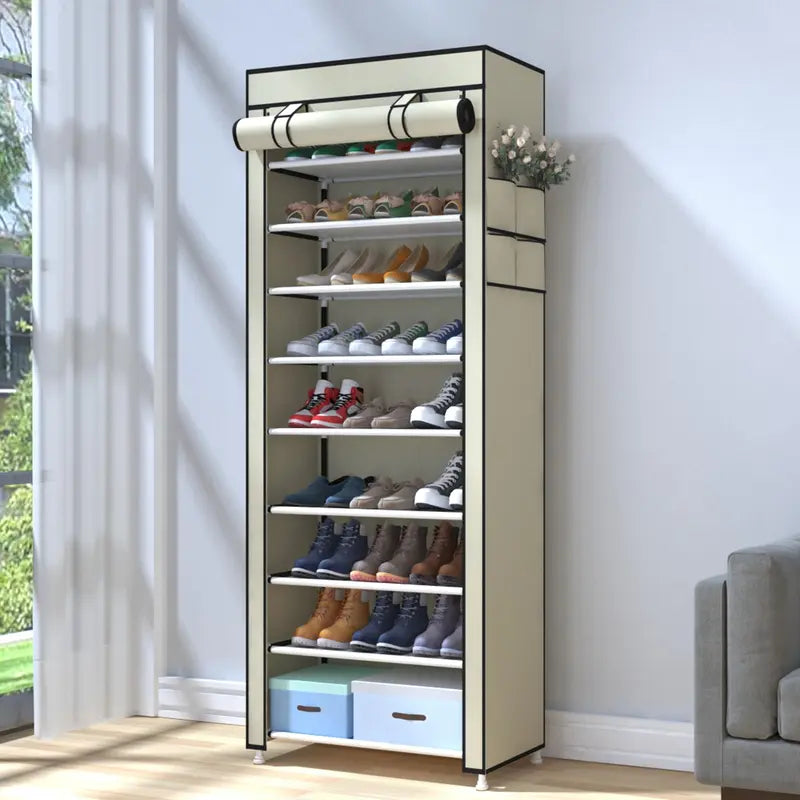 UDEAR 10 Layer Shoe Rack with 9 Compartments and Dust Cover Shoe Rack,Storage Rack Organiser #Summerwins#fathersdaygift#Summer garden