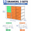 Acrylic Makeup Storage Box with 13 Drawers, Bathroom Counter Organizer, Acrylic Organizers, Desk Organizer, Office Supplies, Storage Drawers for Cosmetic, Pencil, Coffee