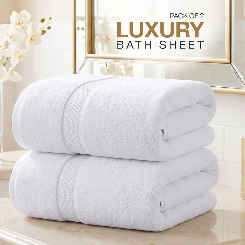 Utopia Towels 2-Piece Modern Deluxe XL Bath Sheet Set, Soft, Durable Hotel-Quality Absorbent Quick-Drying Towels for Daily Baths, 35x70in Bathroom Accessory