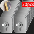 30pcs Strong Self-Adhesive Wall Hooks, No-Drill Modern Waterproof Plastic Hooks for Kitchens and Bathrooms, Suitable for Paintings, Photo Frames and Posters, Easy Non-Damage Installation, Picture Hooks for Hanging