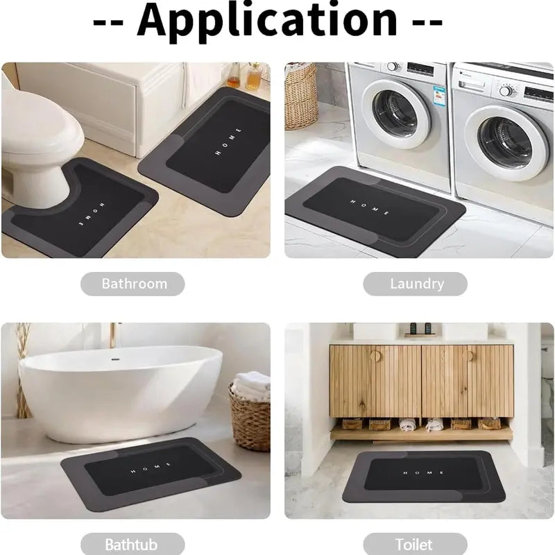 Quick Drying & Water Absorbent Bathroom Rugs 3 Piece, Anti-Slip Rubber Back Bath Mats, U Contour Toilet Rug, Sturdy Floor Mats for Shower, Tub, Bathroom and Kitchen