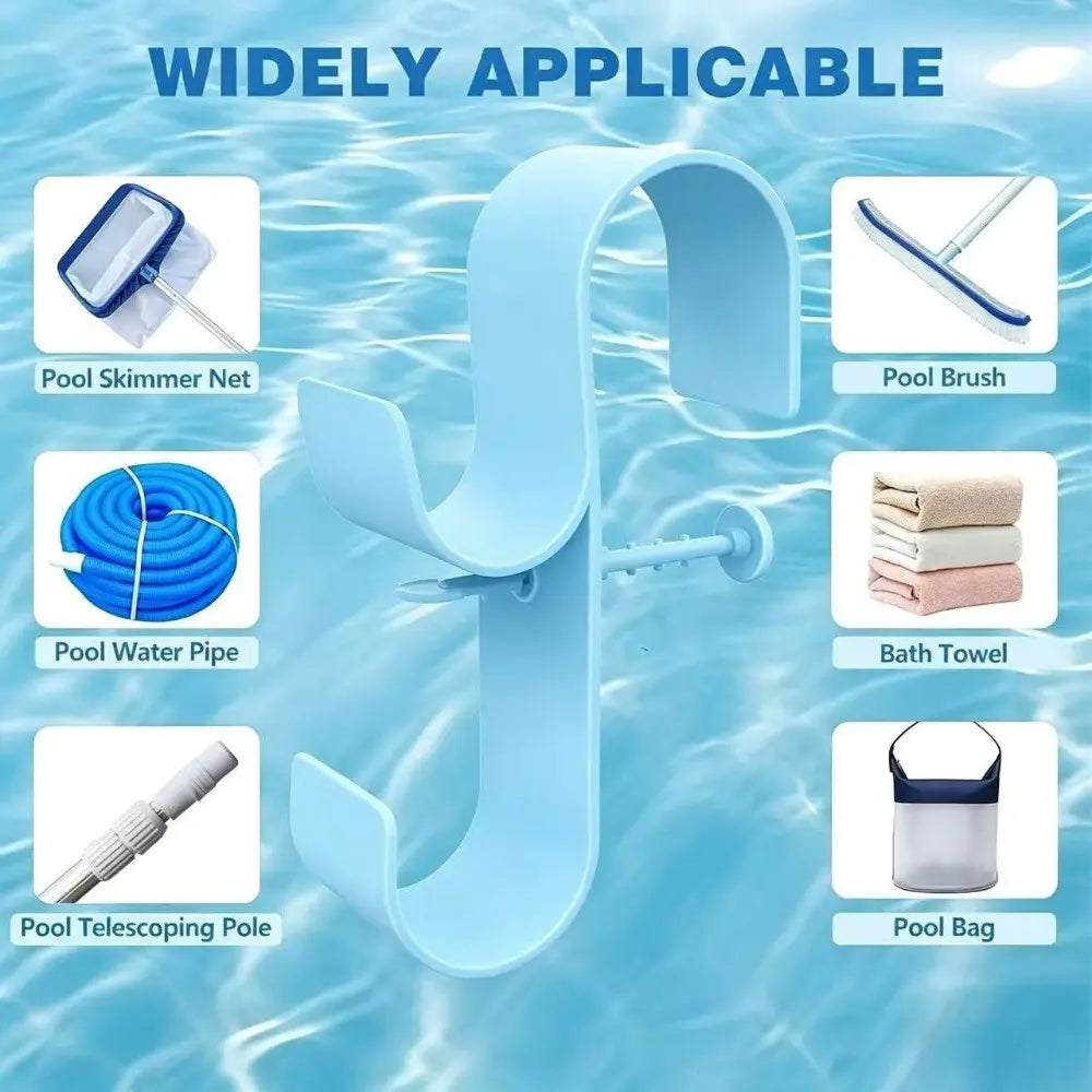Outdoor Pool Storage Hook, Bright Blue, Easy Installation, Convenient Organizer for Phones, Keys & Sunscreen, Outdoor Hooks