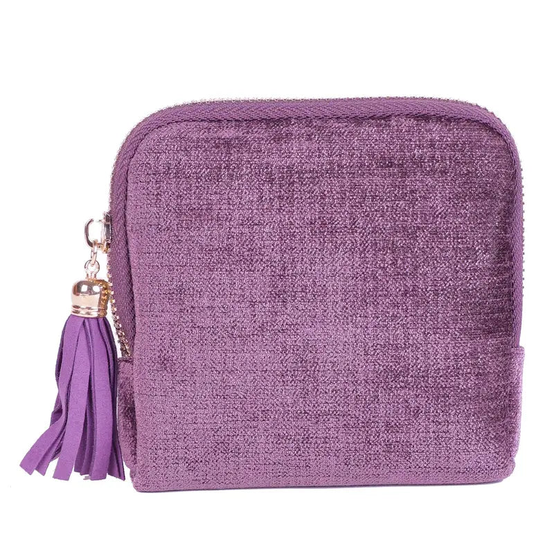 Jewelry Storage Pouch with Tassel Zipper – BOOVO 5 Compartment Velvet & Satin Travel Bag, Soft Interior Organizer for Rings, Bracelets and Chain Necklaces, Ideal Compact Accessory for Handbag or Suitcase, Plush Velvet Feels Luxe And Gentle