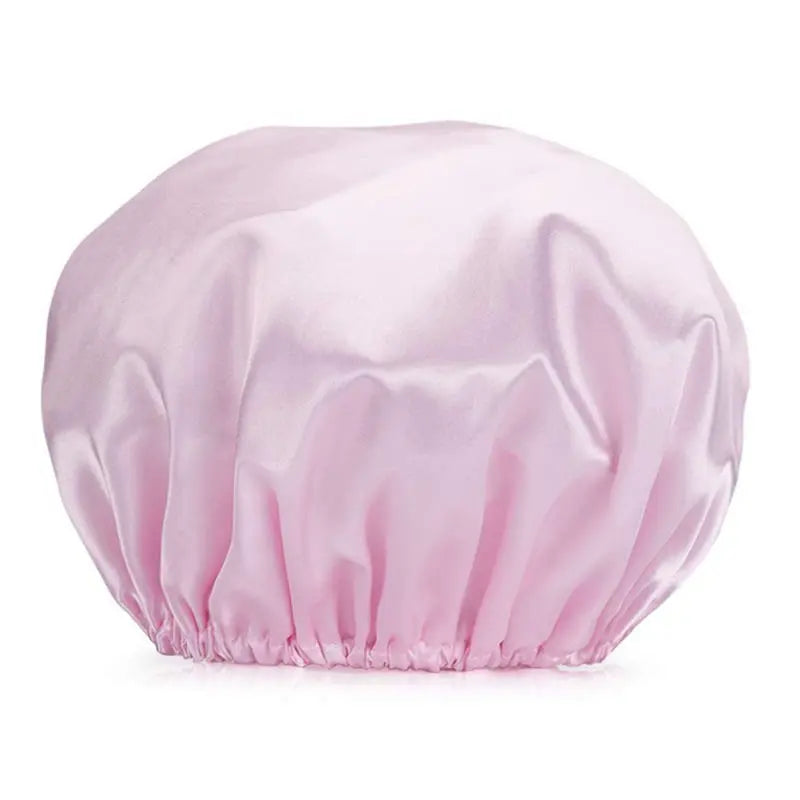 Women’s Double-Layer Waterproof Elastic Shower Cap, Reusable Eco-Friendly Bathroom Accessory, Lightweight Leak-Proof Hair Protection Head Cover, Multi-Purpose Accessory for Bathing, Facial Care, Accessories