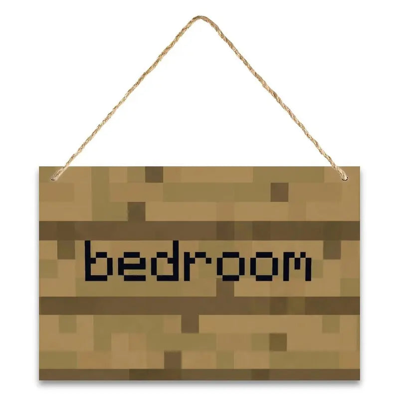 8-Bit Pixel Art Woody Hanging Canvas Plaque - Voxel Print with String, Quirky Geek Gift, Teen Boy Gift, Dorm Decor for Guys, Bedroom Decor