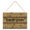 8-Bit Pixel Art Woody Hanging Canvas Plaque - Voxel Print with String, Quirky Geek Gift, Teen Boy Gift, Dorm Decor for Guys, Bedroom Decor