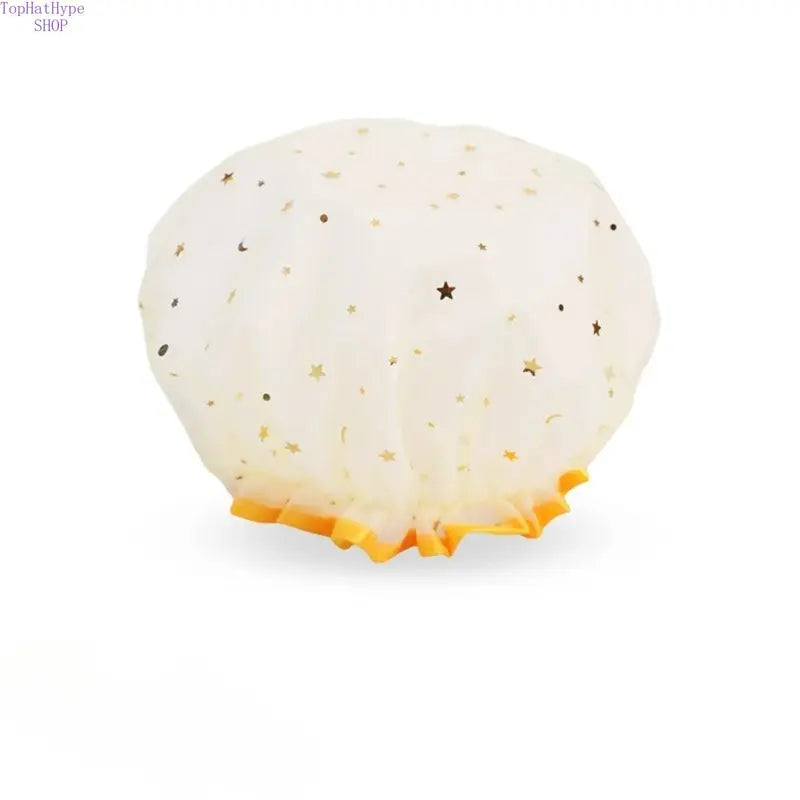Women’s Double-Layer Waterproof Elastic Shower Cap, Reusable Eco-Friendly Bathroom Accessory, Lightweight Leak-Proof Hair Protection Head Cover, Multi-Purpose Accessory for Bathing, Facial Care, Accessories