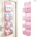 1 Pack Over Door Organizer with 4 Large Pockets Hanging Storage Organizer Hangable with Clear Window Kids Toys, Shoes, Diapers