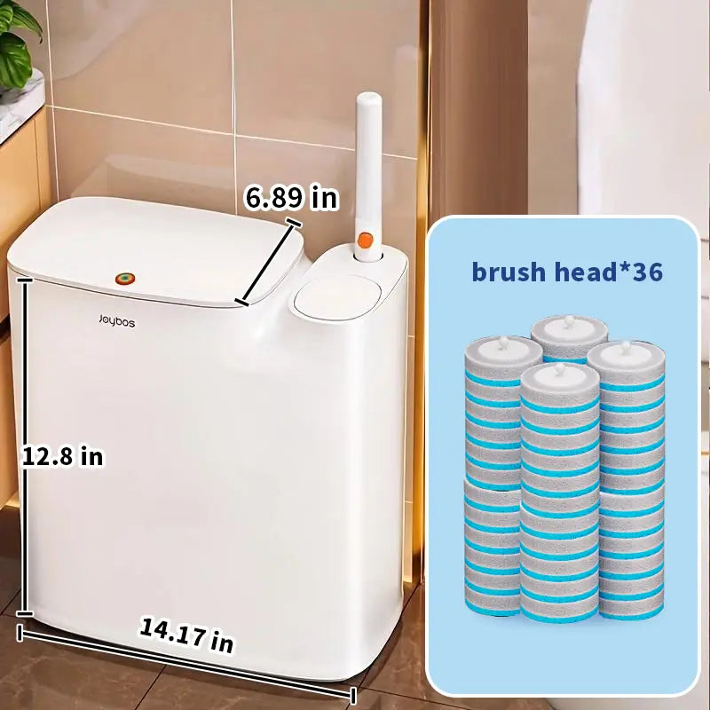 Bathroom Trash Can, 2-in-1 Bathroom Trash Can with Disposable Toilet Brush, Waterproof Slim Waste Bin with Removable Inner Bucket, Disposable Toilet Cleaning Kit, Space-Saving for powder room