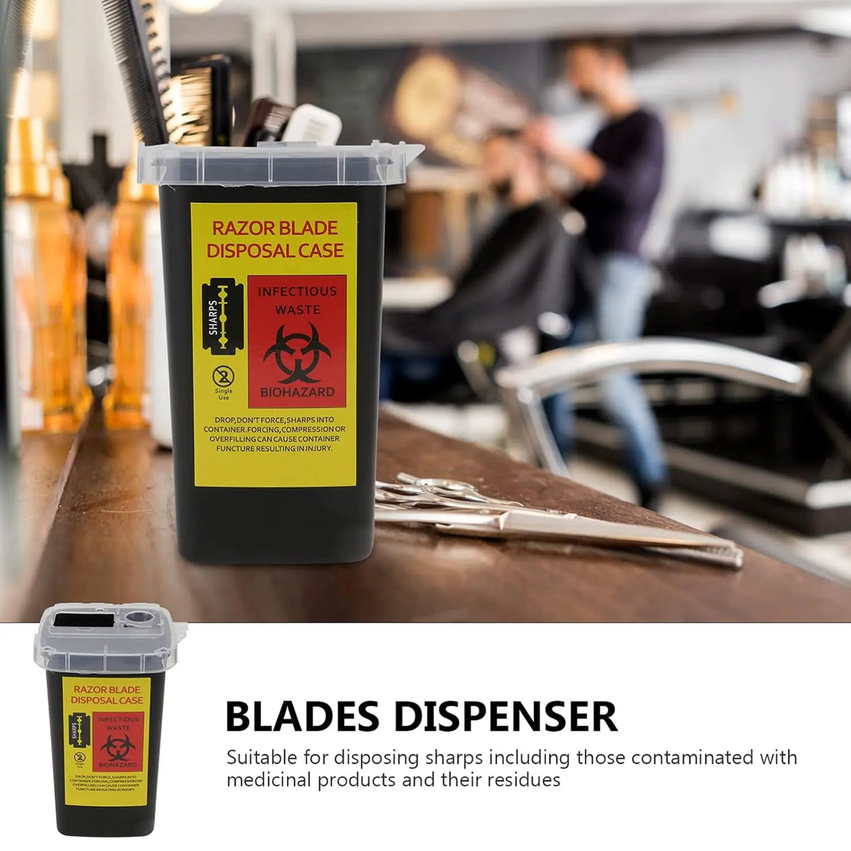 Blade Recycling Bin, Plastic Storage Bin, Durable Plastic Organizers, Used Blades 1 Count Safe Storage Solution Organiser for Sharpening Stones, Ideal for Grooming Settings, for Grooming Hygiene, Home Organizers, Home Supplies