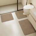 3-Piece Set, Linen-Texture Bathroom Mat, 0.3 in Thickness,Absorbent Quick-Dry Foot Mat, Rubber Anti-Slip Bottom, Home Decor, Premium Faux Linen Door Mat, Suitable For Kitchen, Bathroom, Sink, Toilet Mat, Bedroom, Living Room, Guesthouse, Hotel, Etc. outdo