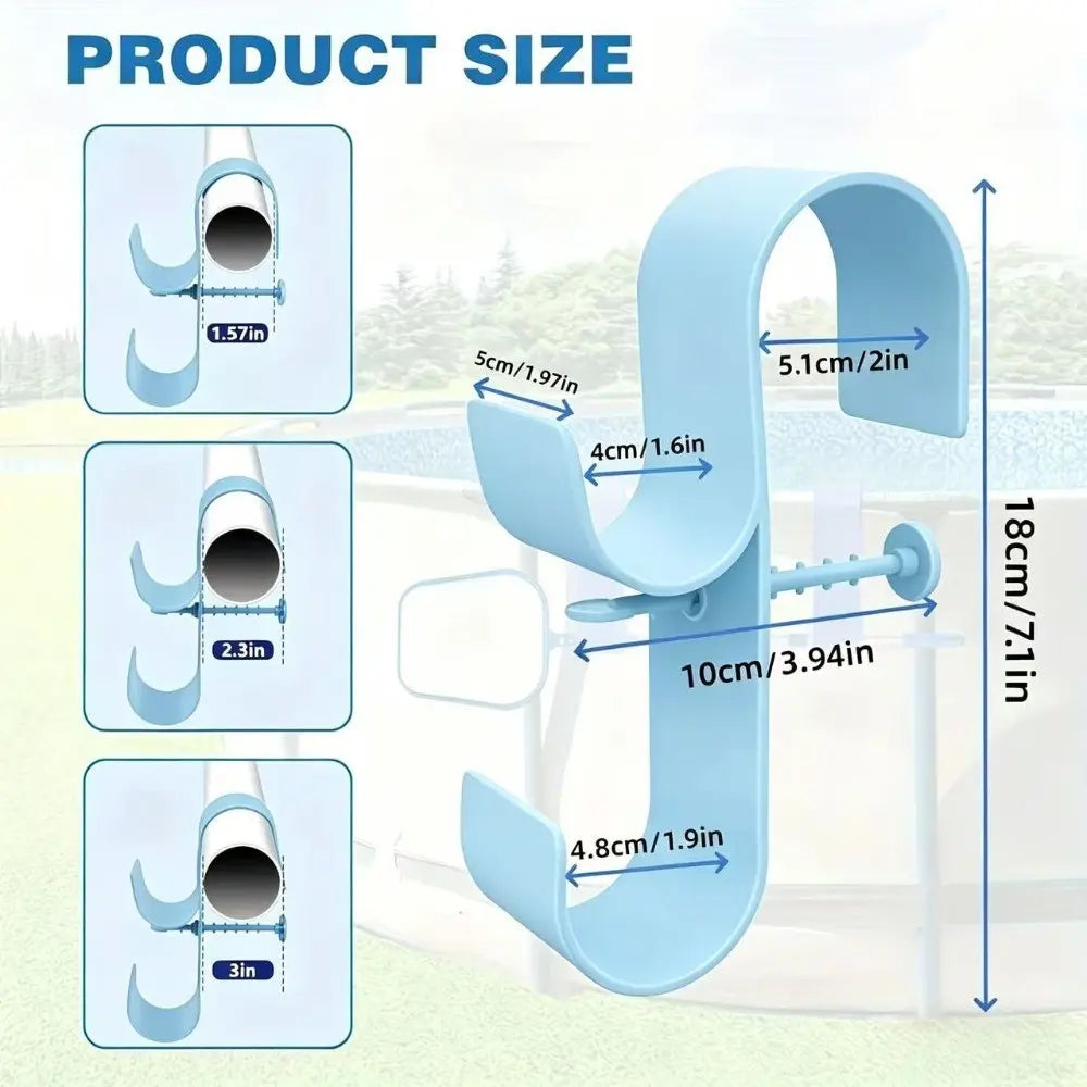 Outdoor Pool Storage Hook, Bright Blue, Easy Installation, Convenient Organizer for Phones, Keys & Sunscreen, Outdoor Hooks