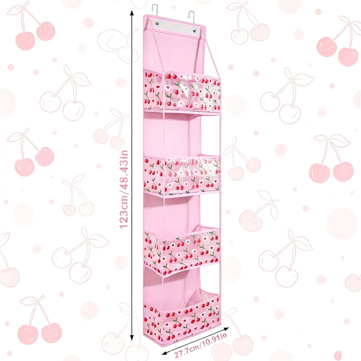 1 Pack Over Door Organizer with 4 Large Pockets Hanging Storage Organizer Hangable with Clear Window Kids Toys, Shoes, Diapers