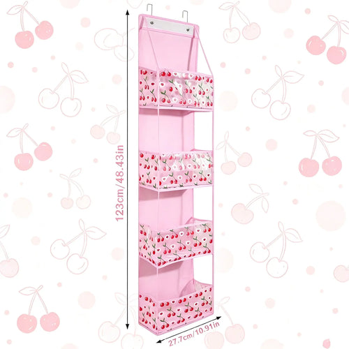 1 Pack Over Door Organizer with 4 Large Pockets Hanging Storage Organizer Hangable with Clear Window Kids Toys, Shoes, Diapers