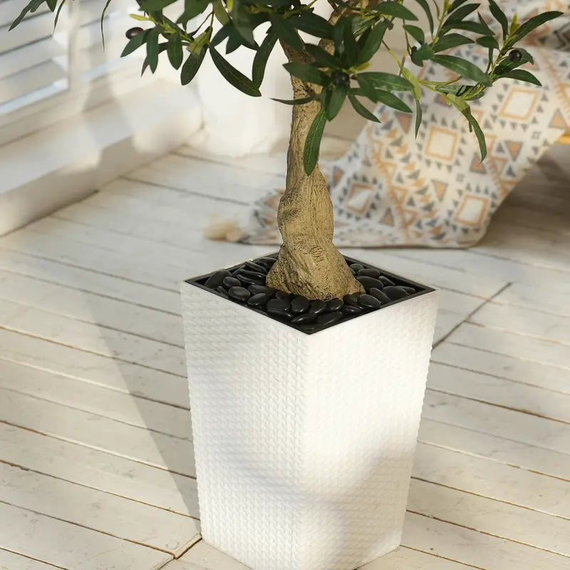 VeriNatural 5/6FT Artificial Olive Tree UV Resistant with White Taper Planter for Indoor & Outdoor（VN137）【SummerVibes】