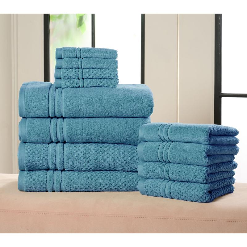 Home Reflections 100% Cotton Solid & Texture 12-pc Towel Set