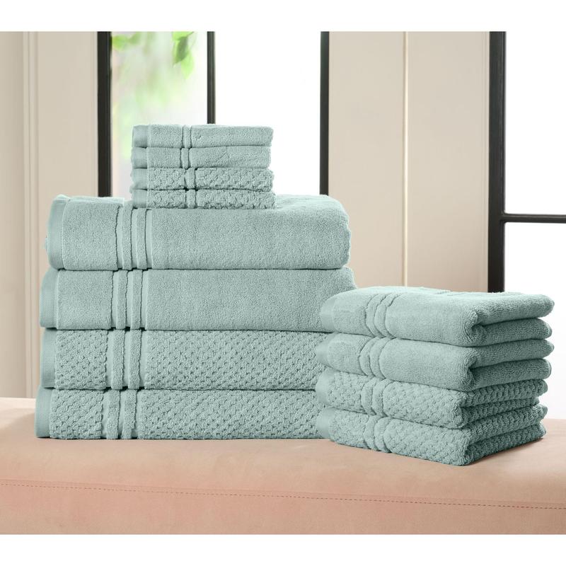 Home Reflections 100% Cotton Solid & Texture 12-pc Towel Set
