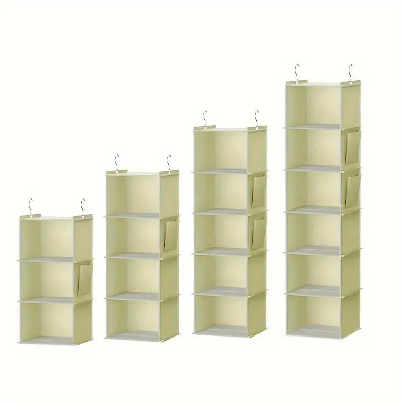 Multi-layer Hanging Clothes Storage Organizer, Space Saving Hanging Clothes Organizer with Side Pocket, Foldable Clothing Storage Bag, Home Organizer for Bedroom, Foldable Storage Bags
