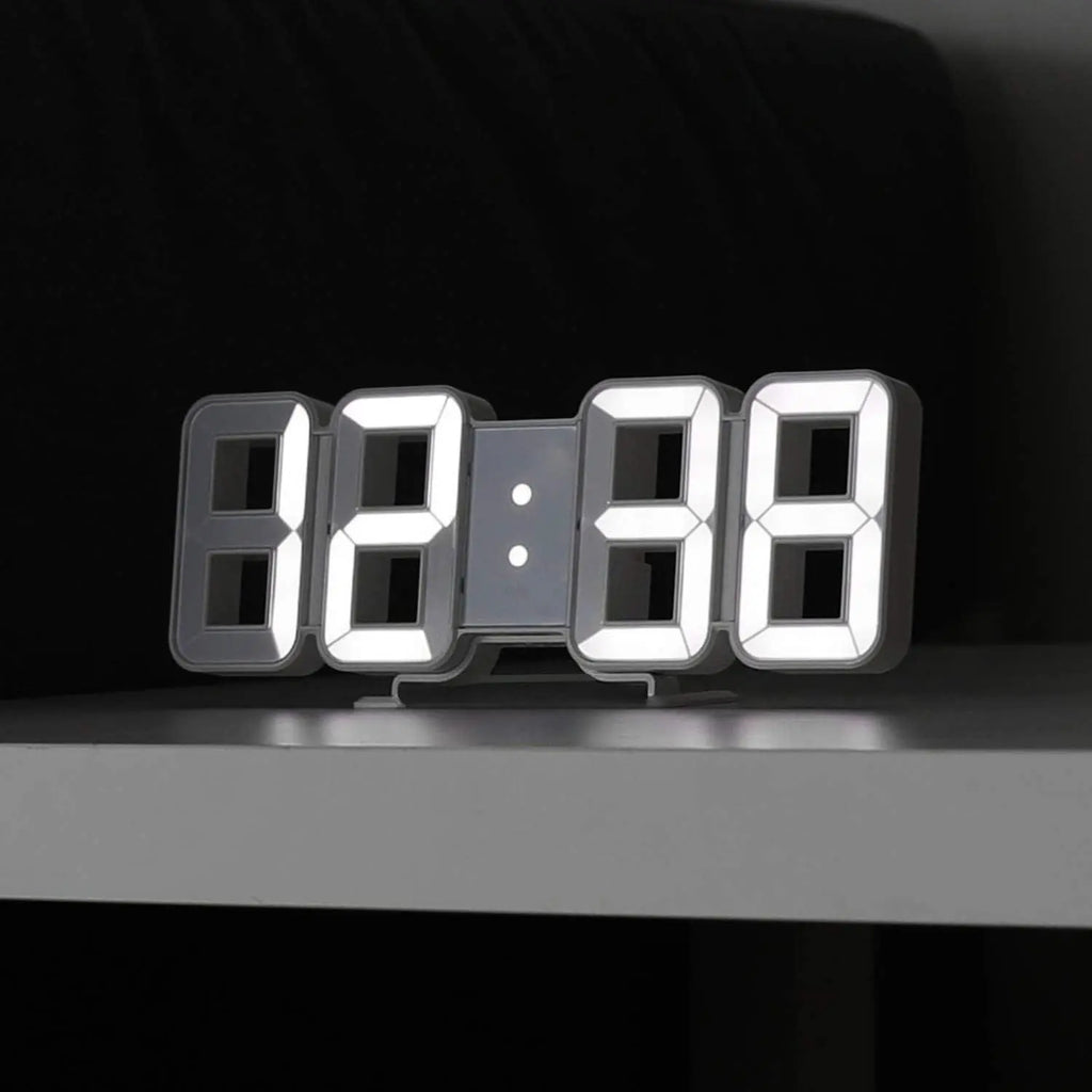3D LED Digital Lighted Wall Clock with Night Light & Adjustable Brightness – 9-Inch Smart Desk Clock for Bedroom, Kitchen & Office (Time/Date/Temperature)