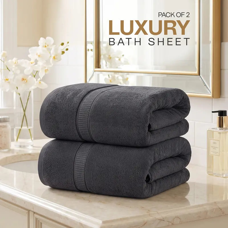 Utopia Towels 2-Piece Modern Deluxe XL Bath Sheet Set, Soft, Durable Hotel-Quality Absorbent Quick-Drying Towels for Daily Baths, 35x70in Bathroom Accessory