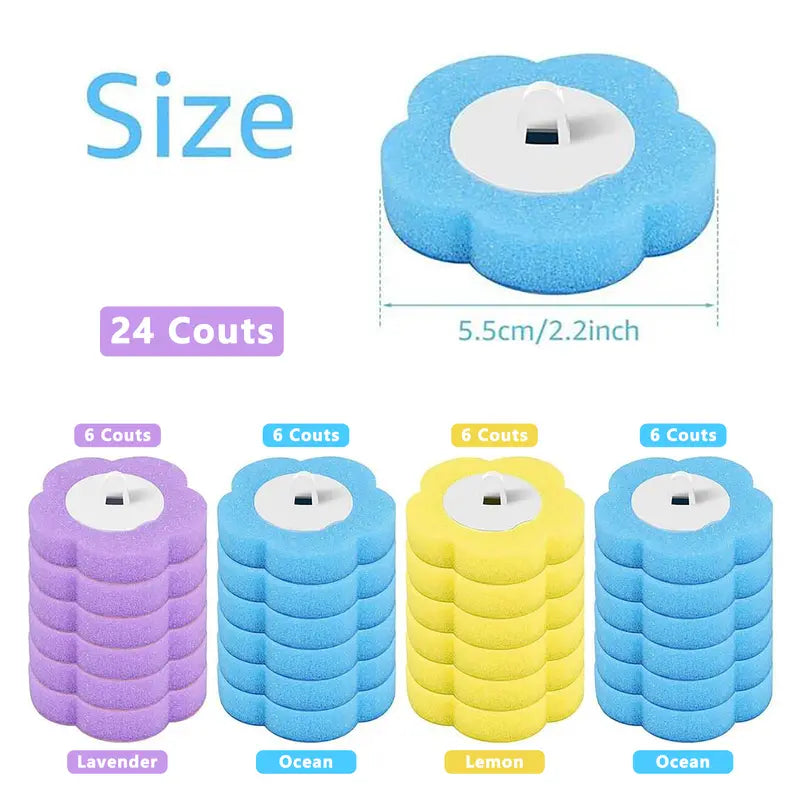 Snofrid Disposable Toilet Brush, Toilet Bowl Wand Holder Set with 24PCS Cleaner Refills, Bathroom Cleaning System for Sink Bathtub Drain Wash Basin UrinalWall-Mount Scrubbing Toilet Brush Bathroom Cleaning Kit