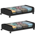 2-Pack Transparent Under Bed Storage Bins with 360° Swivel Rolls - 40L Rolling Organizer Unit, Boxes & Containers for Organizing Clothes, Shoes, Interior & Multifunctional Storage Organization
