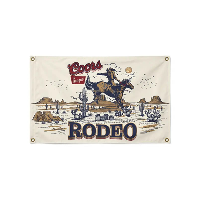 3x5 ft Beer Rodeo Flag - Synthetic Lightweight Fabric Banner with Grommets & Hanging Capability, Living Room Wall Decor, Dorm Decor for Guys, Flags for Room, House Accessories for Rodeo Culture Enthusiasts
