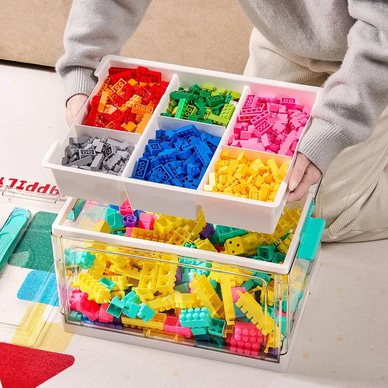 Vtopmart 1/2/4-Pack 24QT Transparent Multifunctional Storage Bin with Removable Trays, Adjustable Dividers, Flip Top & Lockable Lid, BPA-Free Dustproof Home Organizer for Art Supplies, Homeschool Needs, Preschool Use, TikTokShopFallDealsForYou