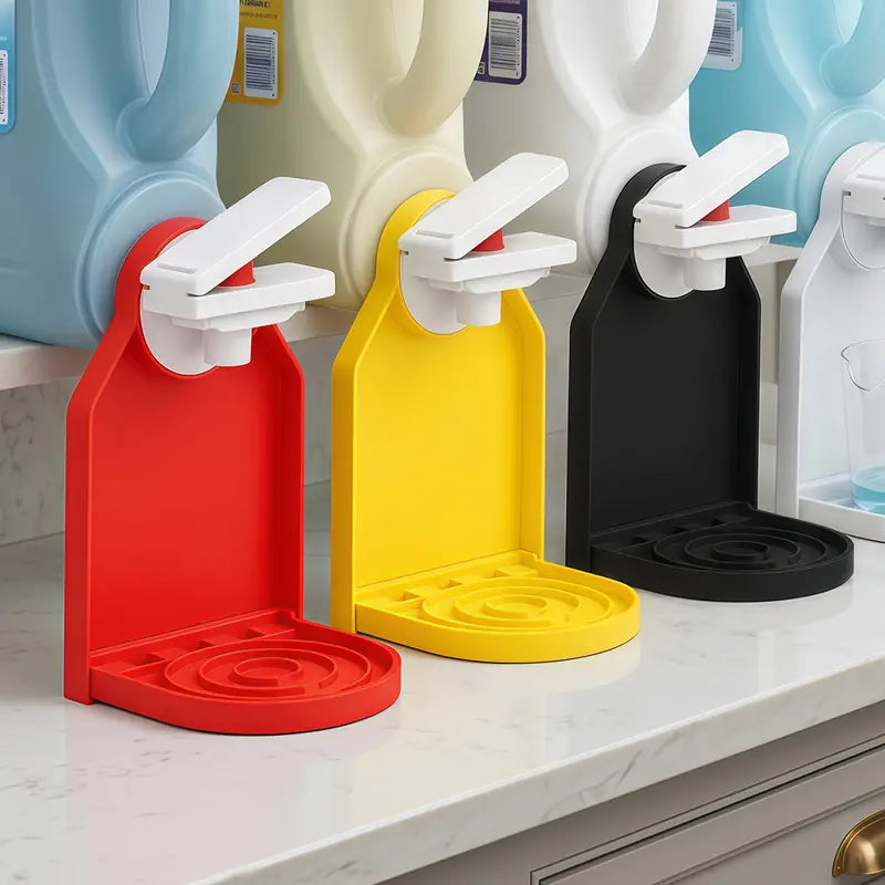 2-Pack Laundry Detergent Cup Holder Dispenser for Home Organization - Soap-Compatible, Upgraded Nozzle Button for Precise Control, Leak-Proof Drip Tray, Made for Tidy Laundry Room Storage
