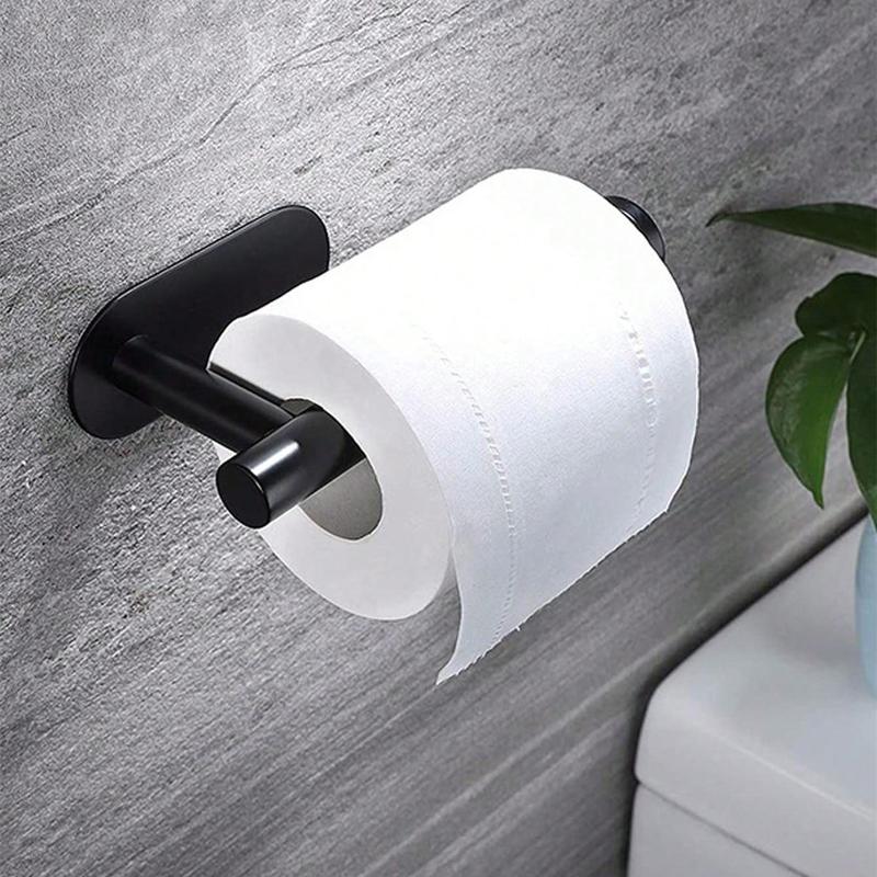 Self-Adhesive Wall-Mounted Toilet Paper Holder, Stainless Steel Toilet Paper Roll Dispenser (1 Count), Toilet Paper Holder for Bathroom and Kitchen, Toilet Paper Storage, Bathroom Accessories Organizer, Bathroom Space Saver