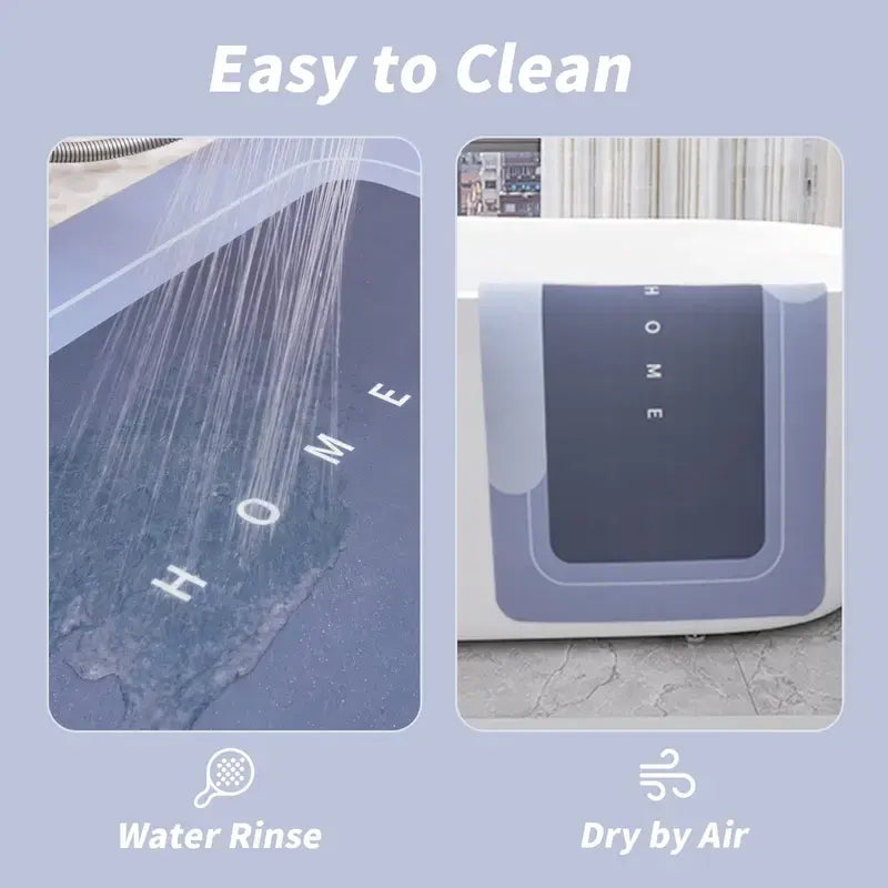 3PCS Absorbent Bath Mat Magic Rug Sets, Quick Drying Bath Mat Non-Slip Floor Rug Rubber Backed for Bathroom Kitchen Shower Sink (16.9''x23.6''+19.7''x23.6''+19.7''x31.9'',Light blue) Diatomite Bath Mat Bath Textiles