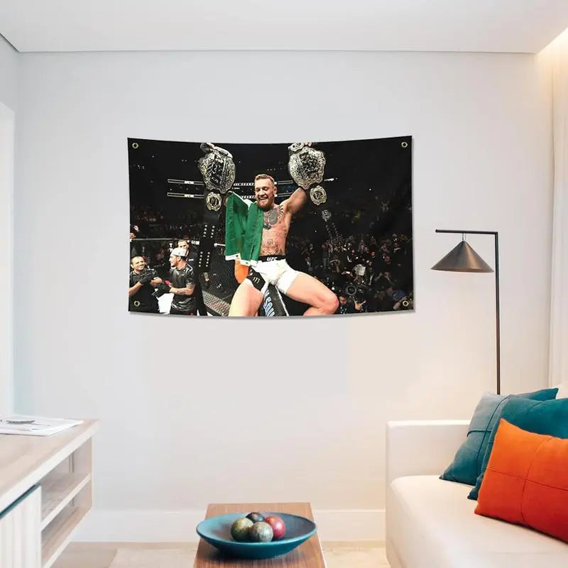 Conor McGregor Boxing 3x5FT Flag Funny Poster Durable Man Cave Wall Flag for College Dorm Room Decor Banners Ornaments Decoration Print