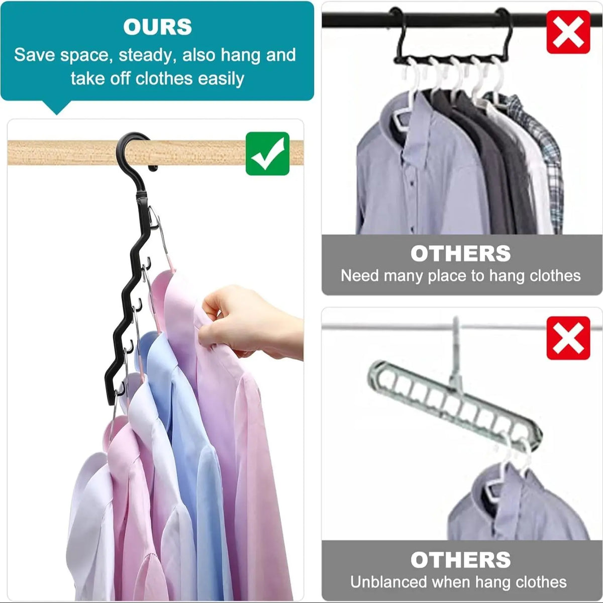 University Dorm Essentials, Closet Organizer & Storage Rack, Upgraded Clothes Hanger, 360° Rotating Hook, Space-Saving Home Must-Have, Closet Hangers