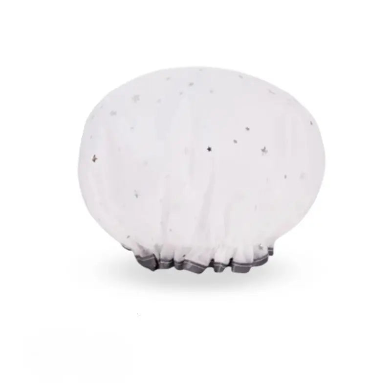 Women’s Double-Layer Waterproof Elastic Shower Cap, Reusable Eco-Friendly Bathroom Accessory, Lightweight Leak-Proof Hair Protection Head Cover, Multi-Purpose Accessory for Bathing, Facial Care, Accessories