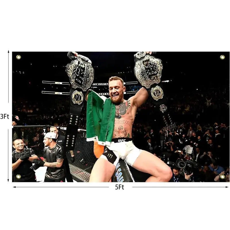 Conor McGregor Boxing 3x5FT Flag Funny Poster Durable Man Cave Wall Flag for College Dorm Room Decor Banners Ornaments Decoration Print