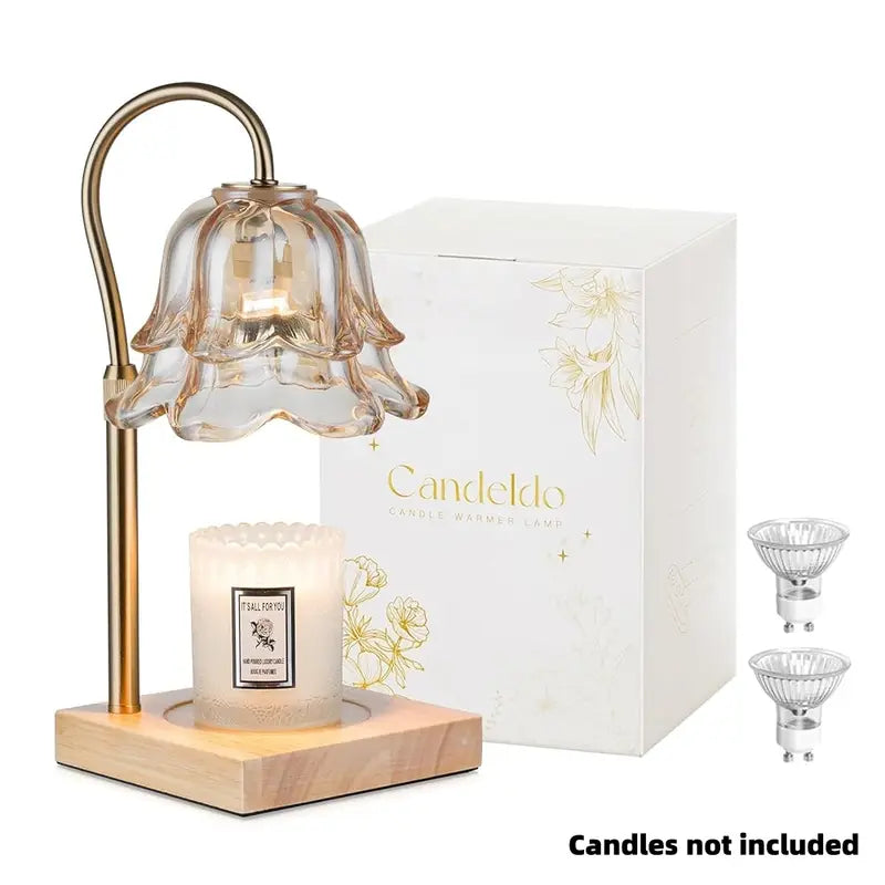 Candle Warmer Lamp, Lily of the Valley Flower Lamp, Height Adjustable with Timer, 2 Bulbs Included, Flameless Fragrance Lamp for Home Bedroom Decor, Ideal Gift for Mom Birthday