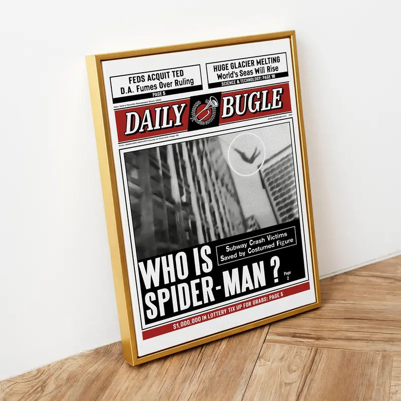 Spiderman Vintage Poster No Frame|   Spiderman Newspaper Poster|   Movie Poster|   Spiderman Wall Art