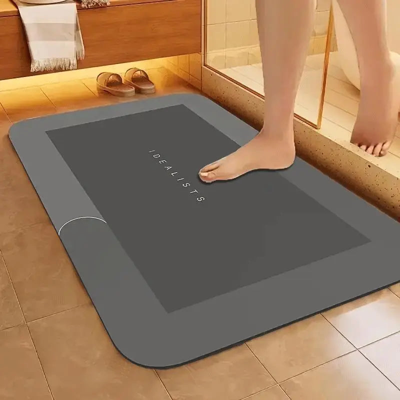 Premium Quick-Dry Bathroom Mat - Ultra-Absorbent Thin Diatomite Bath Mat-Rubber Backing Non-Slip, Machine Washable, and Mildew-Resistant Rug for Shower, Kitchen, Laundry Room,and More with Geometric Design and Easy CleaningIdeal Halloween & Christmas Gift