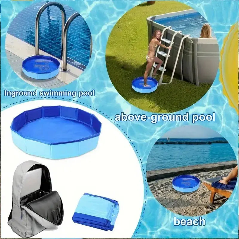 Foldable Portable Foot Bath Basin for Swimming Pool Entry, PVC Composite Collapsible Foot Wash Tub for Outdoor Backyard Use, Foot Washing Pool, Foot Soaker Tub