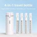4-in-1 Compact Portable Cosmetic Storage Organizer with Refillable Easy-Press Plastic Travel Toiletry Bottles for Shampoo, Lotion - Lightweight Home Organizer Bathroom Supply (Wholesale Available)