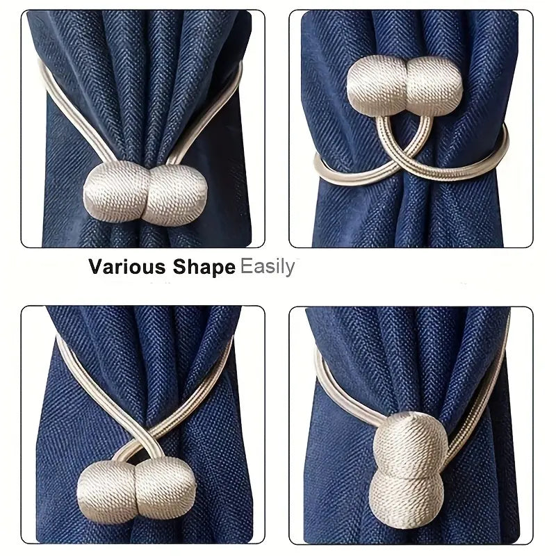 Magnetic Curtain Hooks (2 Pack), Simple Magnetic Headphone Holder, No Drilling Required, Easy Installation, Ideal for Home Use, Convenient Hook