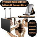 360-Degree Rotatable Adjustable Self-Haircut Mirror, Modern Rectangle 3-Way Bathroom Gadget with Transparent Anti-Fog HD Glass, LED Light, USB-Rechargeable Plastic Frame - Home Bathroom Personal Care Gift