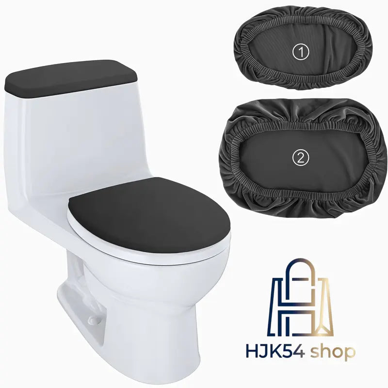 Velvet Softness Toilet Seat & Tank Cover Set, Elastic-Fit Washable Fabric Winter Cushion Covers, Warm Bathroom Protector That Fits Most Sizes Standard Toilets,sohochic