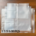 Traveler's Notebook Zipper Pouch with Card Holder, Plastic Storage Bag for TN Journals, Scrapbooks and Notebooks, Fits Standard, Passport and A5 Size, Organizer Bags