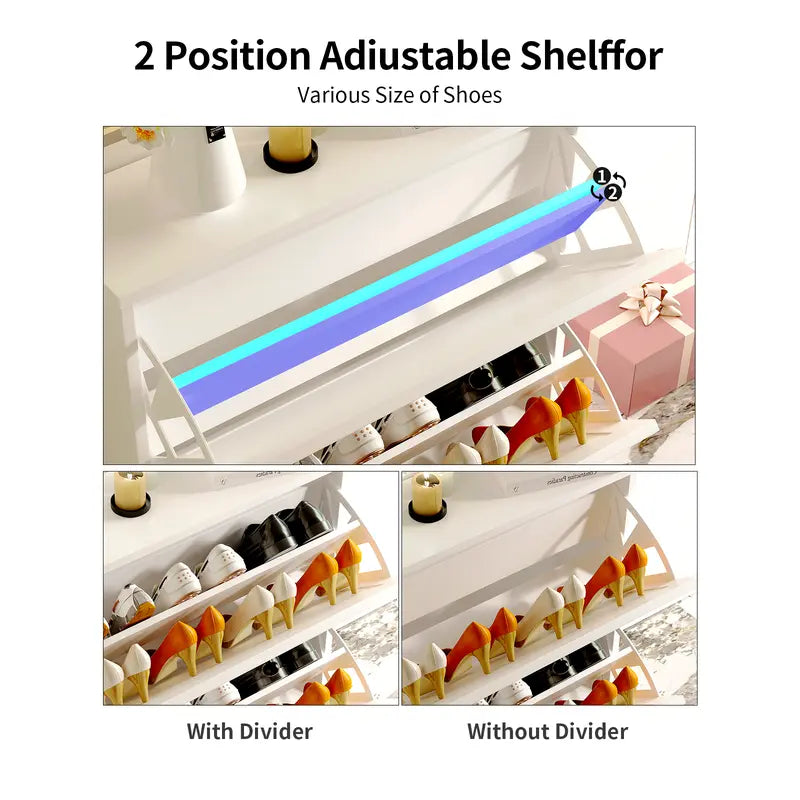 VOWNER Shoes Cabinet with Drawers for Narrow Entryway,Shoe Storage Cabinet Shoe Rack Organizer for Bedroom Living Room