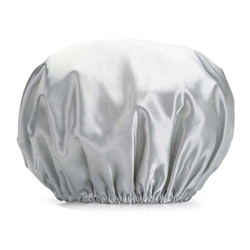 Women’s Double-Layer Waterproof Elastic Shower Cap, Reusable Eco-Friendly Bathroom Accessory, Lightweight Leak-Proof Hair Protection Head Cover, Multi-Purpose Accessory for Bathing, Facial Care, Accessories