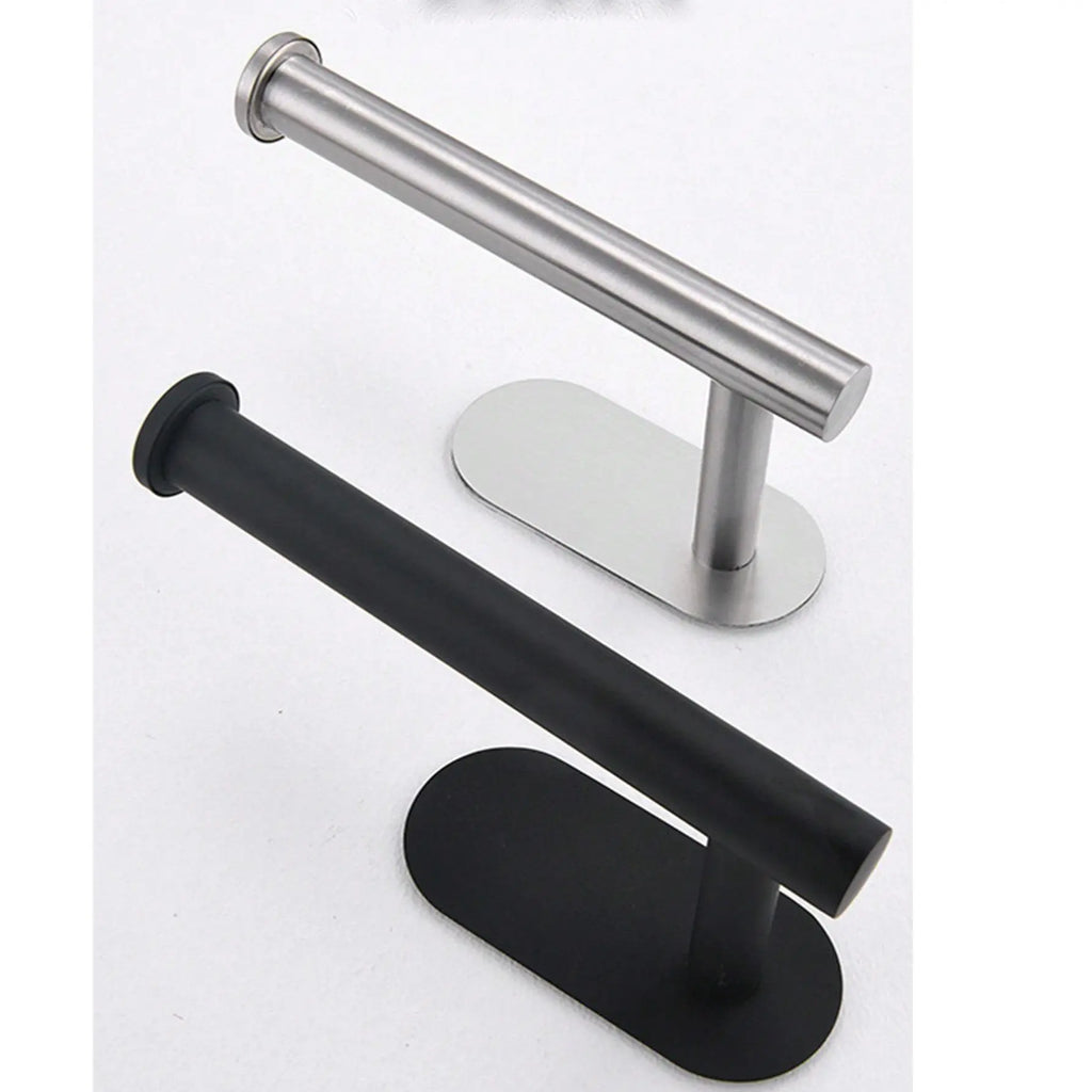 Self-Adhesive Wall-Mounted Toilet Paper Holder, Stainless Steel Toilet Paper Roll Dispenser (1 Count), Toilet Paper Holder for Bathroom and Kitchen, Toilet Paper Storage, Bathroom Accessories Organizer, Bathroom Space Saver