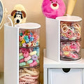 Rotating Multi-Layer Transparent Hair Accessory Storage Box, Dustproof Plastic Organizer, Desktop Cosmetic Holder, Makeup Organizer Box for Gifts, Clear Storage